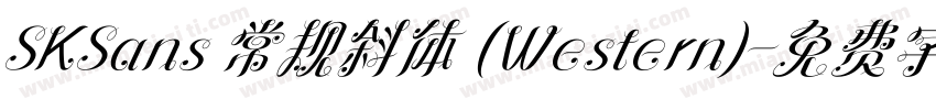 SKSans 常规斜体 (Western)字体转换